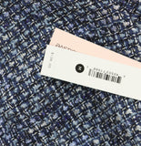 Aqua Womens Collarless Tweed Cropped Blazer Jacket IJO31229 Navy Multi Blue M
