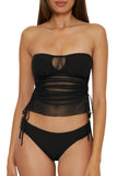 Becca Womens Standard Muse Bandeau Tankini Swim Top 733557 Black L