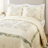 Mary Janes Farm Vintage Treasure Cotton Embroidered Bedspread Ivory King