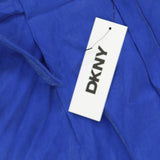 DKNY Womens Twill Tie-Front Pleated Pants P4GKTX72 Lapis Blue 2