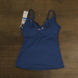 Anne Cole In Color Twist Front Underwire Tankini Swim Top Slate Blue 32DD/34D