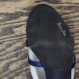 Easy Street Women's Flattery Heeled Glitter Heeled Sandal Navy Glitter Blue 6.5W