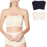 Rhonda Shear Womens 2-Pack Underwire Padded Bandeau Bra Light Nude / Black 2X
