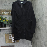 And Now This Womens Side Ties Button Up Shirt Poplin Ruched Dress Black XL