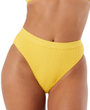 Roxy Haleiwa Banded High-Waist Bikini Bottom 434001980 Yellow L