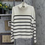 Gilli Womens Turtleneck Acrylic Sweater Light Brown Black Stripes 3X