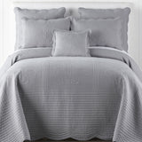 Hudson & Main Tailored Tonal Audrey Bedspread Gray Twin