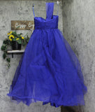 Mac Duggal Womens One Side Off the Shoulder Bustier Ball Gown Cobalt Blue 6