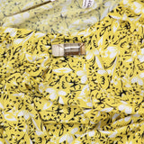 Ny Collection Plus Size Top with Short Balloon Sleeves Yellow Black Floral 3X