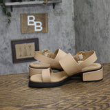 Aerosoles Dual-Strap Heeled Sandal with Buckle DOVE Natural Brown 8.5M