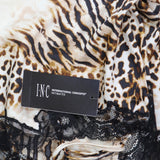 INC International Concepts Printed Shortie Pajama Shirt Top Mixed Animal Brown M