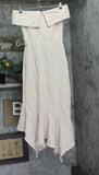 Xscape Asymmetric Off-The-Shoulder Ruffle Gown Dress Blush Pink 8