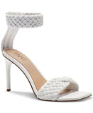 I.N.C. International Concepts Adalie Faux Leather Braided Ankle Heels White 9.5M