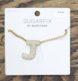 Sugarfix By Baublebar Chain Initial "J" Statement Necklace Gold / Clear 19"