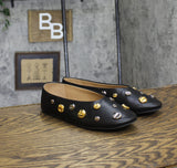 INC International Concepts Womens Rachany Hardware Flats Black Smooth 8M