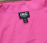 INC International Concepts Notch Collar Pajama Shirt Top Divine Berry Pink 2XL