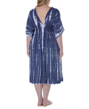 Raviya Tie-Dye Beach Cover Up Dress 76808XTD Navy Tie Dye Blue Multi 2X