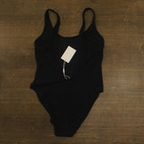 Solid & Striped Hailey One Piece Swimsuit Textured RE25-S1301CT-NR Noir Black XL