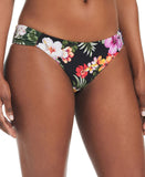 Bar III Womens Floral-Print Side-Tab Bikini Bottom MBTH25501 Multi Black M