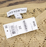 And Now This Crochet Knit Puff Sleeve Blouse Top S702820002 Camel Brown 2X