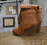 Journee Collection Langly Womens Wedge Knee High Boots Brown 8M