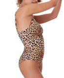 Andie Classic V-Neck One Piece Swimsuit AO466 Leopard Brown M