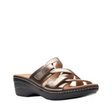 Clarks Merliah Karli Wedge Sandal 26158230 Metallic Brown Black 5.5M