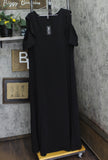 24seven Comfort Apparel Size Ruffle Cold Shoulder A-Line Maxi Dress Black 3X