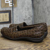Easy Street Womens Purpose Slip On Shoes PURPOSE Brown Patent Croco 8.5M