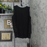 DG2 Womens Mixed-Media Easy Tank Top 520772 Black XL