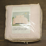 Clean Spaces 7-Piece Comforter Bedding Set Pink Queen