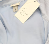 A New Day Womens Long Sleeve Satin Tie Blouse 93013919 Light Blue L
