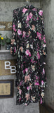RACHEL by Rachel Roy Mae Printed Tiered Maxi Dress Cascade Garden Black 14