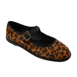 Universal Thread Leopard Print Flats with Buckle Strap Dark Brown / Black 9.5M