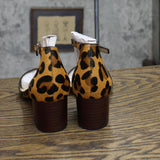 Sole Society Womens Open Side Blocks Heels Leopard Print Brown 6.5M