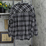 Maurices Womens Button Up Cotton Long Sleeve Flannel Shirt Black Plaid 3X