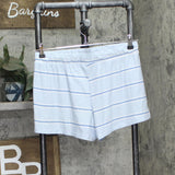 Roudelain Womens Printed T-Shirt & Shorts Loungewear Set Corleone Stripe Blue L