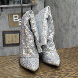 A New Day Womens Abba Sequin Foldover Tall Boots 91636693 Silver Gray 7.5M