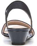 Lifestride Womens Yolo Wedge Sandal F4561F1 Navy Blue 9.5M