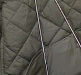 Joan Rivers Quilted 3/4 Sleeve Button Back Detailed Jacket Dark Olive Green XL