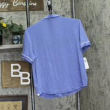 Gap Body Womens Notched-Collar Short Pajama Shirt G1294XCVMA Navy Blue S