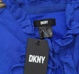 DKNY Womens Ruffled Above Knee Sheath Dress DD1JI167 Blue 6