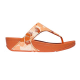Fitflop Womens Lulu Flowerz Leather Toe-Post Sandals JE1-C36 Peach Orange 6M