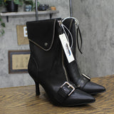 A New Day Womens Mickey Point Toe Moto Ankle Boots 90974111 Black 7M