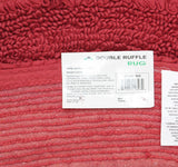 Home Weavers Double Ruffle Bathroom Rug Oval Red 24x40