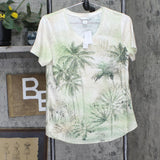 Christopher & Banks Womens Embellished Tropical Short Sleeve T-Shirt Top 7944