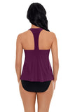 Magicsuit Solid Taylor Soft Cup Racerback Tankini Top 6006052 Jam Purple 14