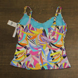 Bleu By Rod Beattie Top with Adjustable Straps and Underwire Blue Multi 16W