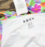 Roxy Womens One-Piece Swimsuit Cheeky Ruched Side Tie Olive Green Multi L