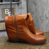 INC International Concepts Wide-Calf Riding Leather Boots Cognac Brown 9M-WC